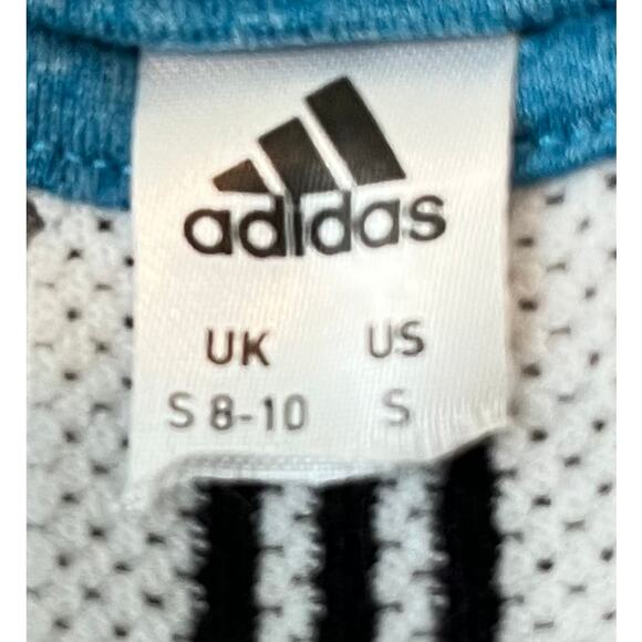 ADIDAS RACERBACK TANK TOP, WOMENS, S, TEAL W/ BLACK & WHITE STRIPES ON BACK BAND - Picture 7 of 9
